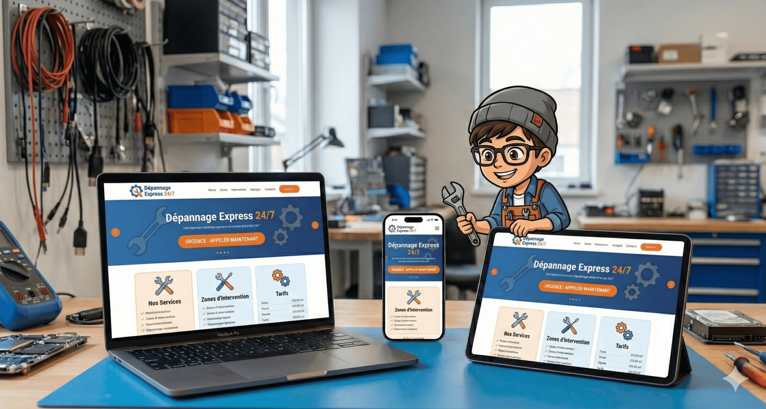 Exemple de création de site internet sur iPhone, iPad et MacBook par UCY Web