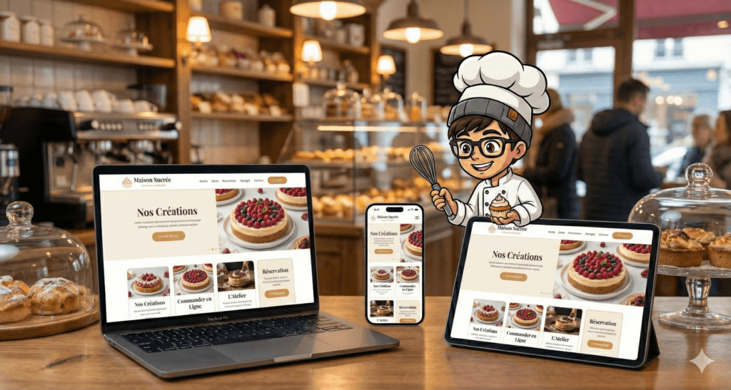 Exemple de création de site internet sur iPhone, iPad et MacBook par UCY Web