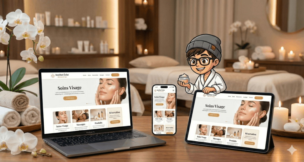 Exemple de création de site internet sur iPhone, iPad et MacBook par UCY Web