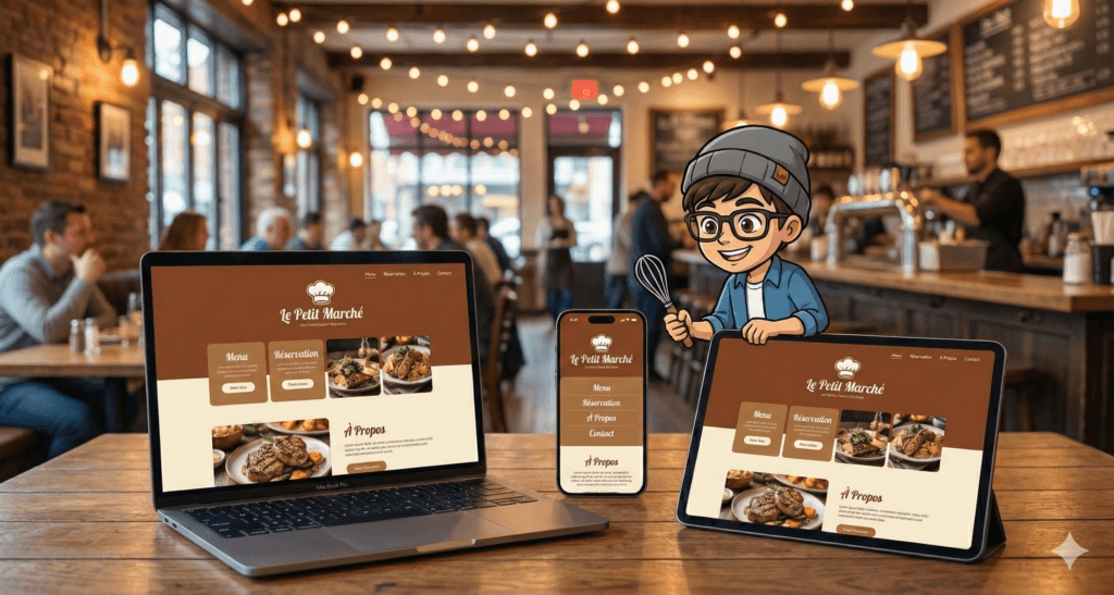 Exemple de création de site internet sur iPhone, iPad et MacBook par UCY Web